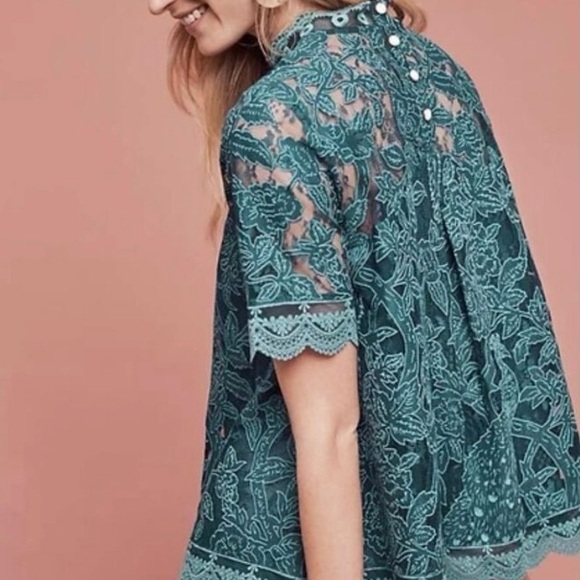 Anthropologie HD in Paris Lace Meadows Blouse. - Picture 3 of 5